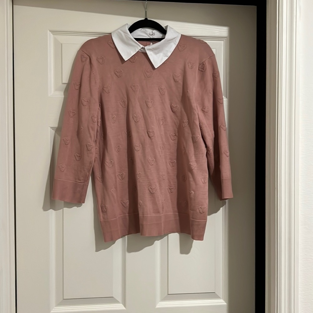 Pink heart sweater.
